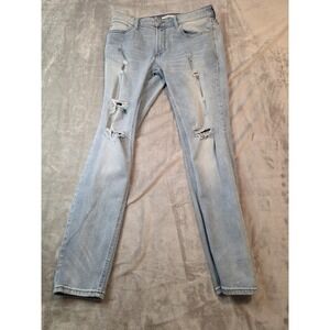 PacSun‎ Men's Skinniest Jeans 32x30 Light Wash Distressed Stretch Denim Ripped
